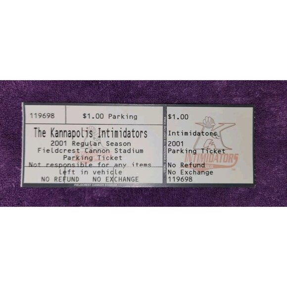 2001 single game KANNAPOLIS INTIMIDATORS parking pass - Picture 1 of 2